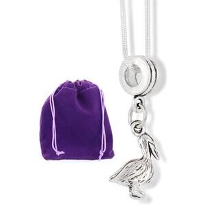 Pelican Sea Bird Charm Snake Chain Necklace